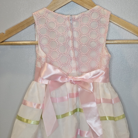 Bonnie Jean Satin Ribbon Dress Pink & Green Size 2T - Picture 12 of 15